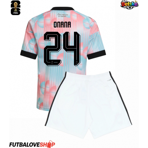 Dres Belgicko Amadou Onana #24 Preč pre deti MS 2026 Krátky Rukáv (+ trenírky)